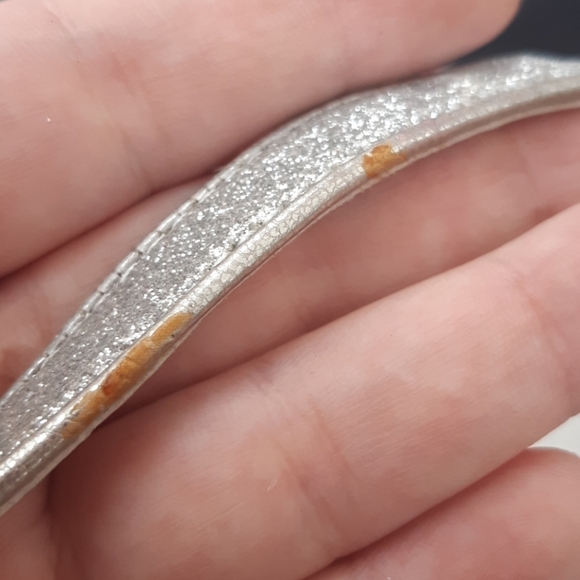 Kohl's silver metallic sparkly women wrap around size 9 heels - Picture 4 of 8